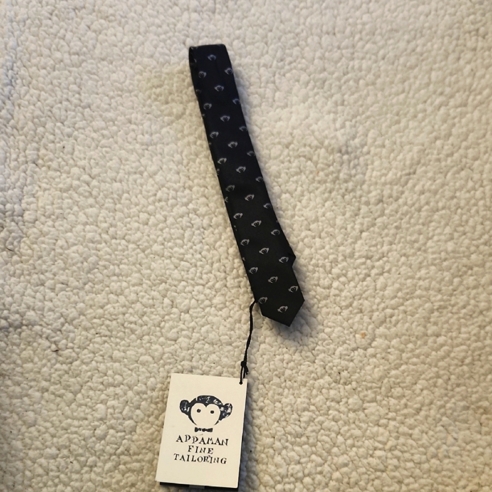 Appaman Black Tie with White Pattern